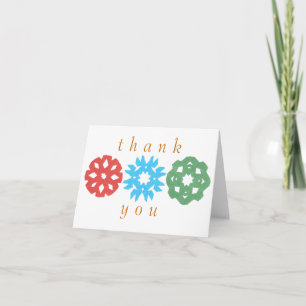 Karate Kat snowflake trio thank-you Thank You Card
