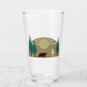 Karate Kick Bear Glass