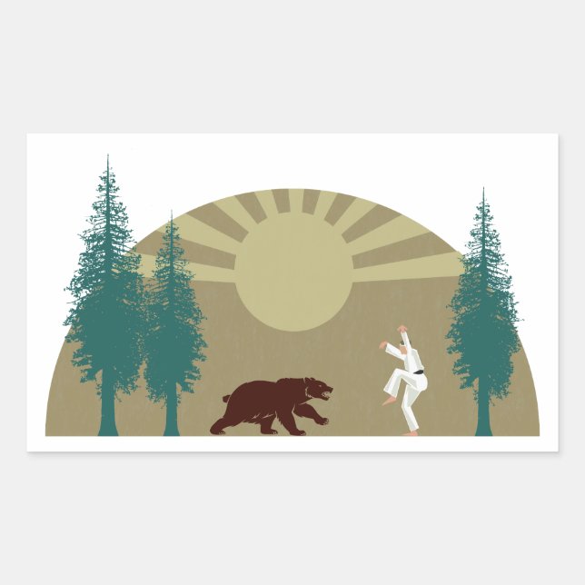 Karate Kick Bear Sticker (Front)