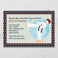 Karate Kick Birthday Party Invitation