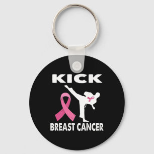Karate Kick Breast Cancer Awareness Pink 1 Keychain
