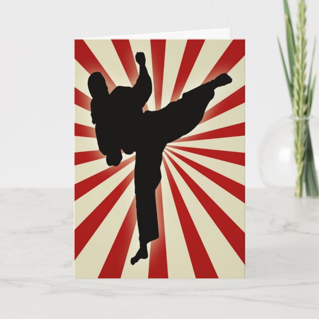 Karate Kick devant la carte d'anniversaire Sunburs (Devant)