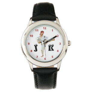 Karate Kicking Black Belt Customize Monogram Watch