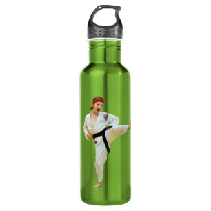 Karate Kicking, Customizable, 710 Ml Water Bottle