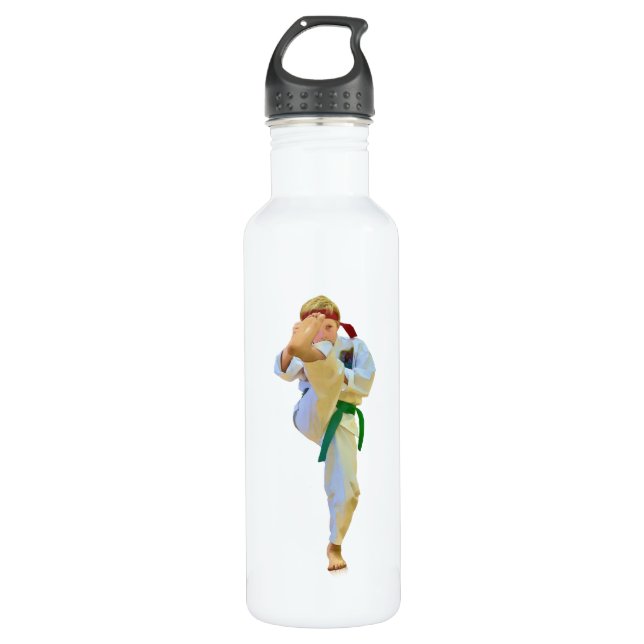 Karate Kicking Customizable 710 Ml Water Bottle (Front)