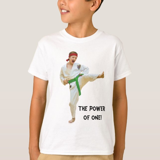 Karate Kicking, Green Belt, Customizable, Tee Shir (Front)
