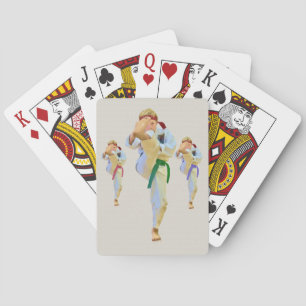Karate Kicking, Martial Arts,  Customizable Playing Cards