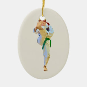 Karate Kicking Ornament