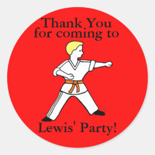 Karate Kid Party Stickers customized for Lewis