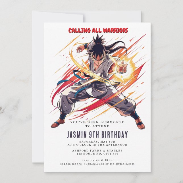 Karate Kids Birthday Party Invitation (Front)