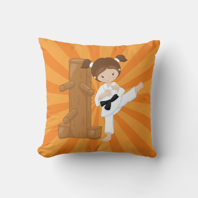 Karate Kids Throw Pillow (Front)