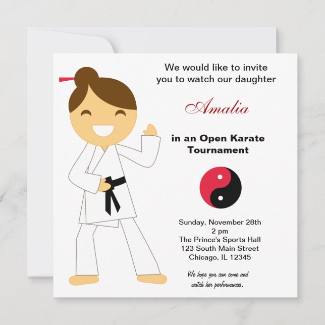 Karate Kids Tournament Invitation (Front)