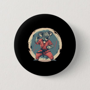 Karate Koala Motif Taekwondo Jiu-jitsu Mma Kickbox 2 Inch Round Button