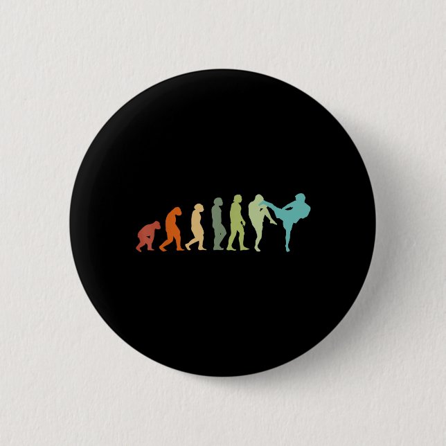 Karate Kung-Fu Evolution Kickboxer Muay Thai MMA 2 Inch Round Button (Front)