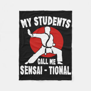 Karate Kung Fu Sensai Gift I Martial Arts Fighter  Fleece Blanket