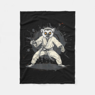 Karate Lemur Animal MMA Taekwondo Martial Arts Fleece Blanket