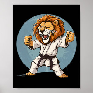 Karate Lion Kickboxing Taekwondo Jiu-jitsu Mma Mar Poster