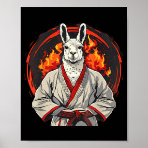 Karate Llama Kickboxing Jiu-Jitsu Taekwondo Judo Poster