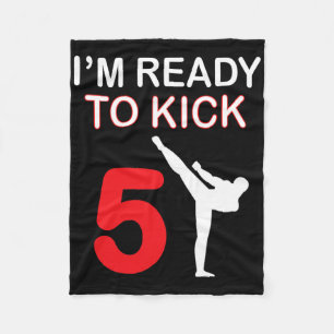 Karate Lovers Gift Boys Birthday Kids Kick 5  Fleece Blanket