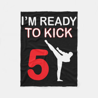 Karate Lovers Gift Boys Birthday Kids Kick 5 Fleece Blanket