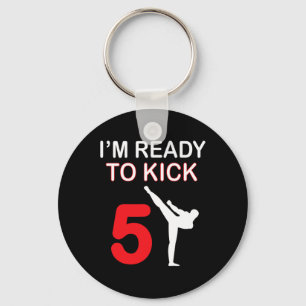 Karate Lovers Gift Boys Birthday Kids Kick 5 Keychain