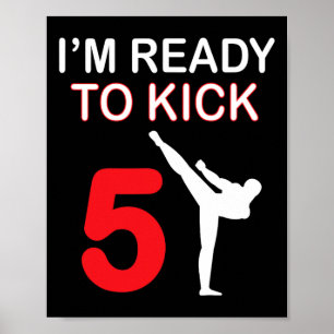 Karate Lovers Gift Boys Birthday Kids Kick 5  Poster