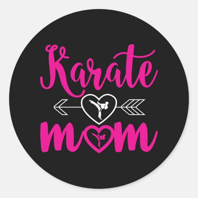Karate Mama Funny Proud Karate Mom Classic Round Sticker (Front)