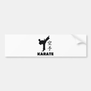 karate man chinese symbols icon bumper sticker