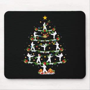 Karate Martial Art Lover Xmas Lighting Karate Chri Mouse Pad