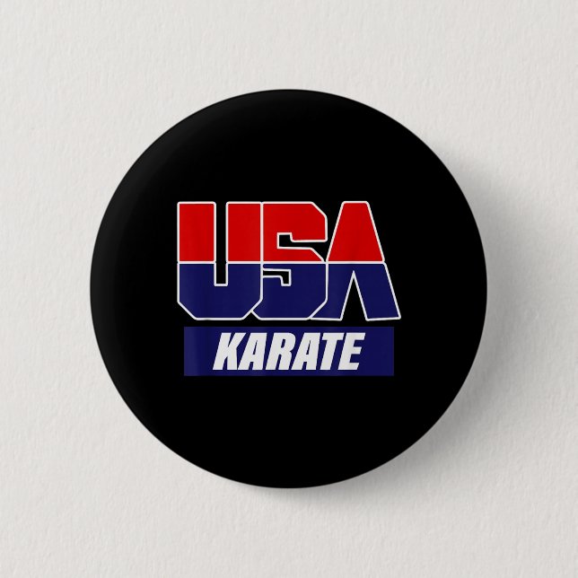 Karate Martial Arts 2021 USA Team 2 Inch Round Button (Front)