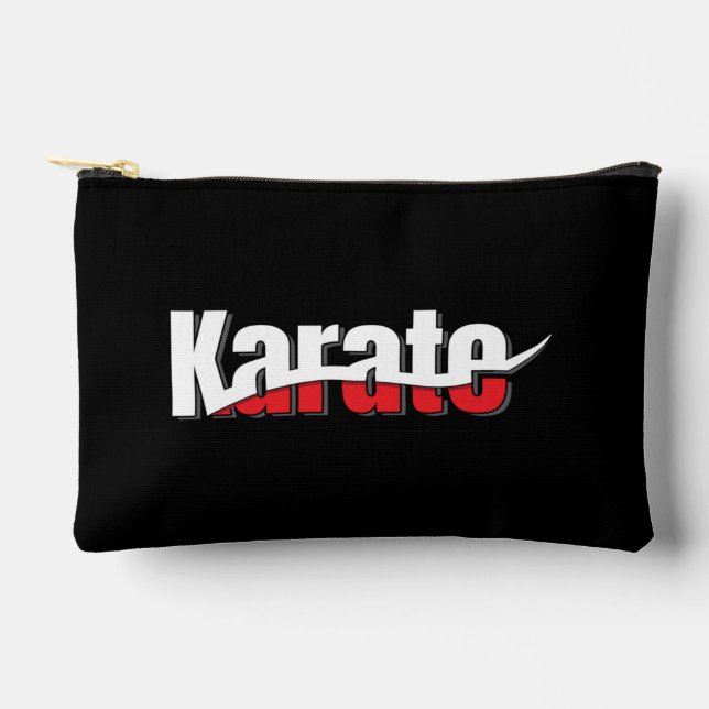 Karate Martial Arts Abstract Swish Accessory Pouch (Front)