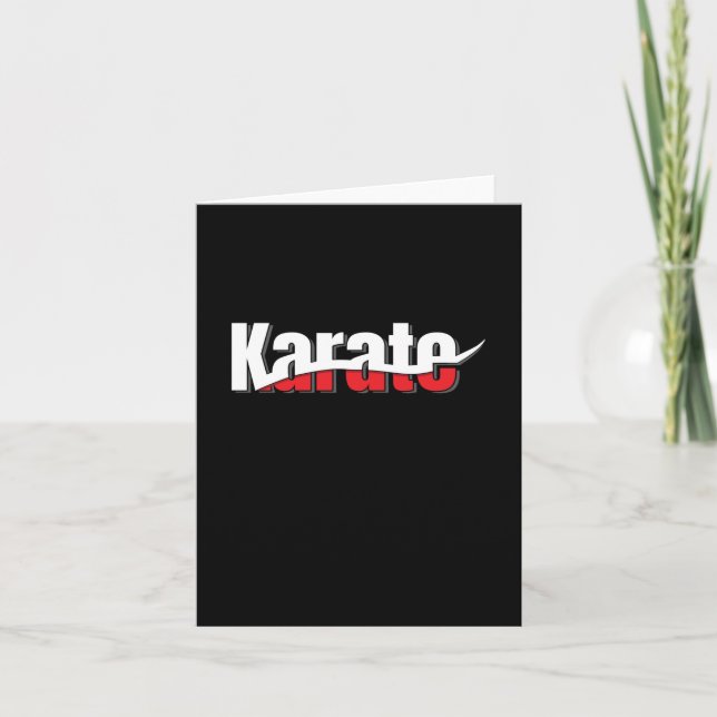 Karate Martial Arts Abstract Swish Card (Front)