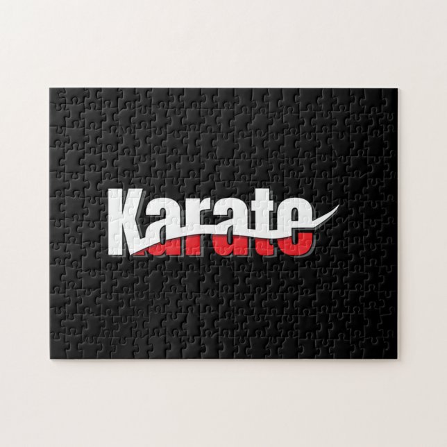 Karate Martial Arts Abstract Swish Jigsaw Puzzle (Horizontal)