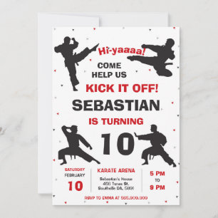 Karate Martial Arts Boys Birthday Invitation