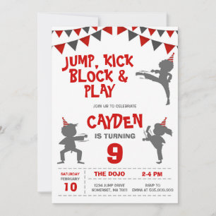 Karate Martial Arts Boys Birthday Invitation