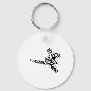 Karate Martial Arts Flying Kick Boxing Kickboxer T Keychain