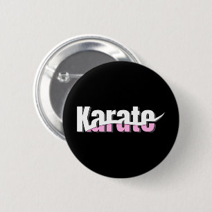 Karate Martial Arts Girly Pink 2 Inch Round Button