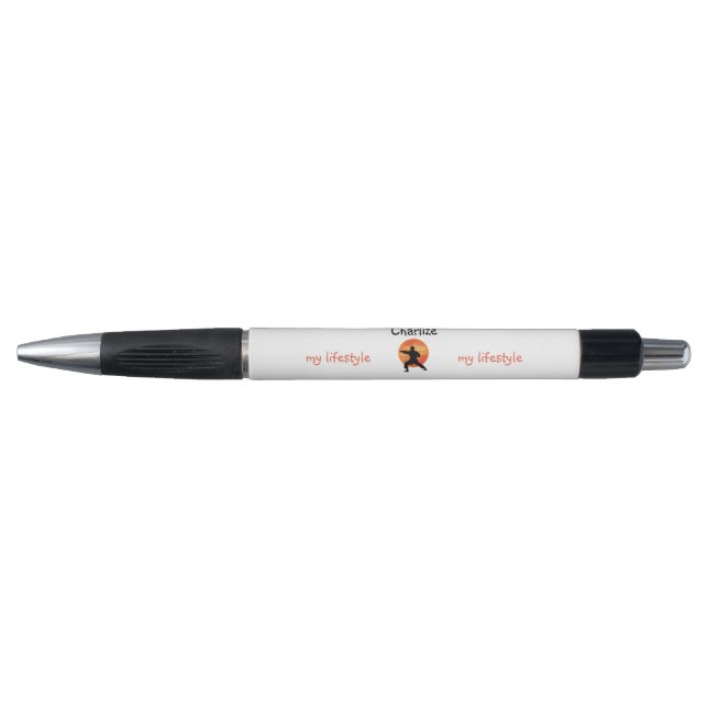 Karate Martial Arts Japan Silhouette Stylish Black Pen (Front)
