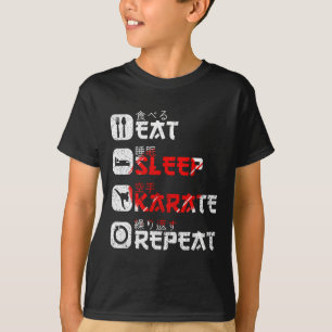 Karate Martial Arts Japanese Sun Eat Sleep Karate T-Shirt