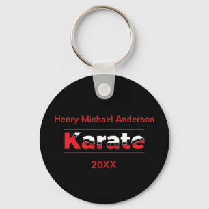 Karate Martial Arts Red Keychain
