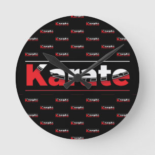 Karate Martial Arts Red Round Clock