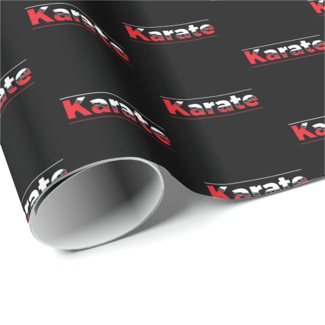 Karate Martial Arts Red Wrapping Paper (Roll Corner)