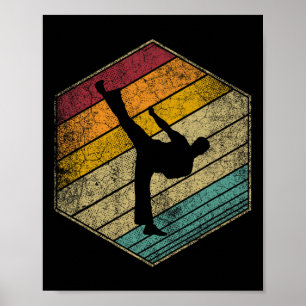 Karate Martial Arts Retro Style Vintage 70s 80s 90 Poster