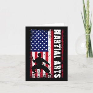 Karate Martial Arts Usa American Flag Patriotic Gi Card