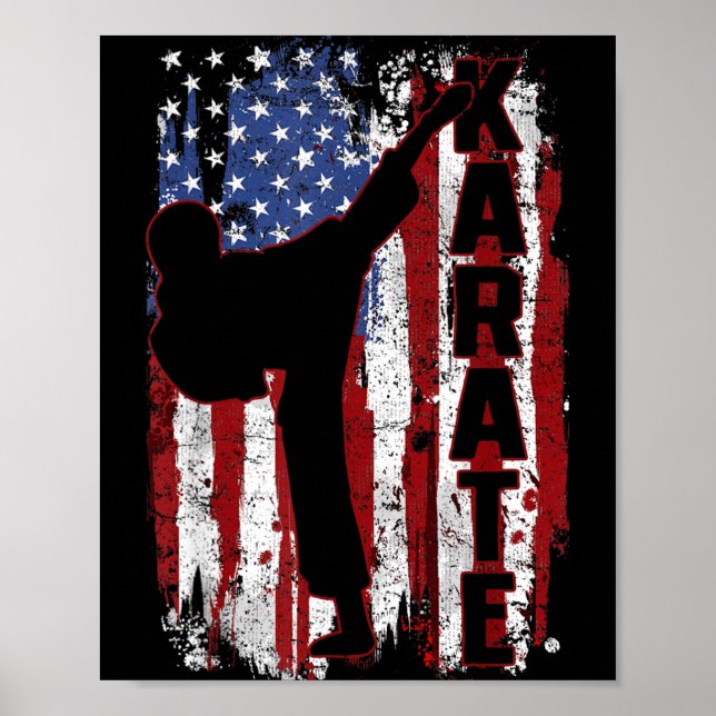Karate Martial Arts Vintage Gift Poster (Front)