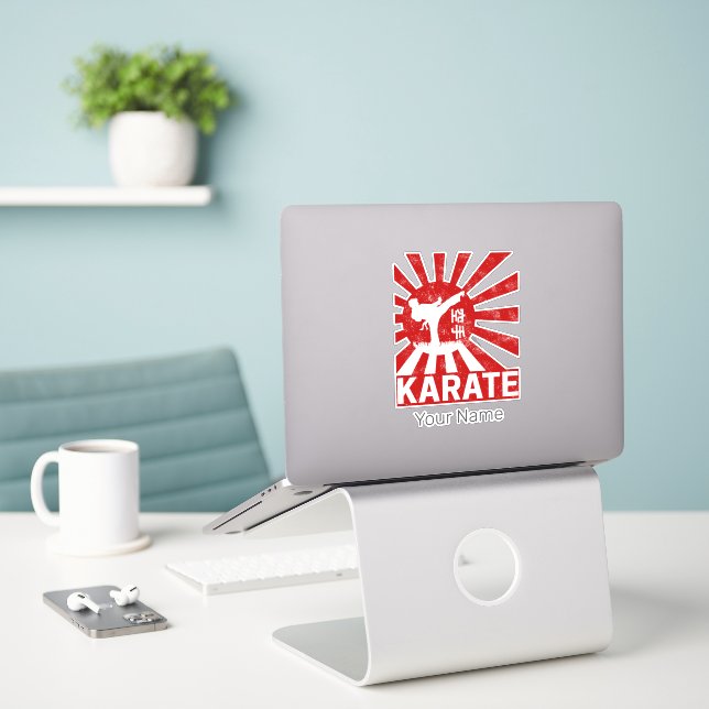 Karate Martial Arts with Japanese Vintage Design (Laptop On Desk)