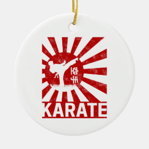 Karate Martial Arts with Japanese Vintage Design Ceramic Ornament