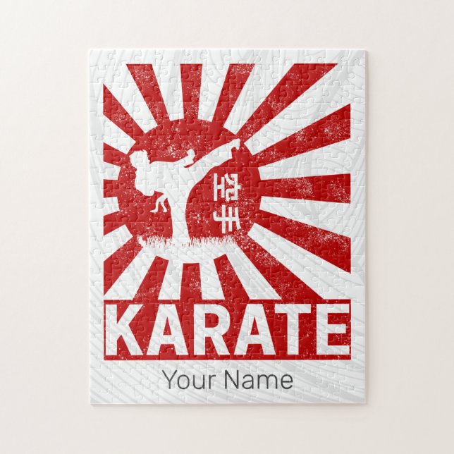 Karate Martial Arts with Japanese Vintage Design Jigsaw Puzzle (Vertical)