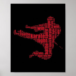 Karate Martial Arts Word Cloud Tee  Poster