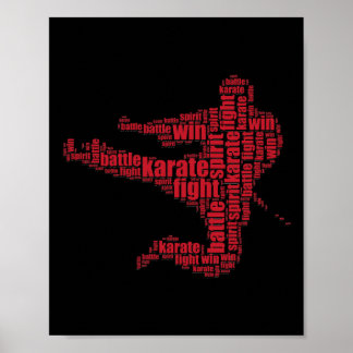 Karate Martial Arts Word Cloud Tee Poster
